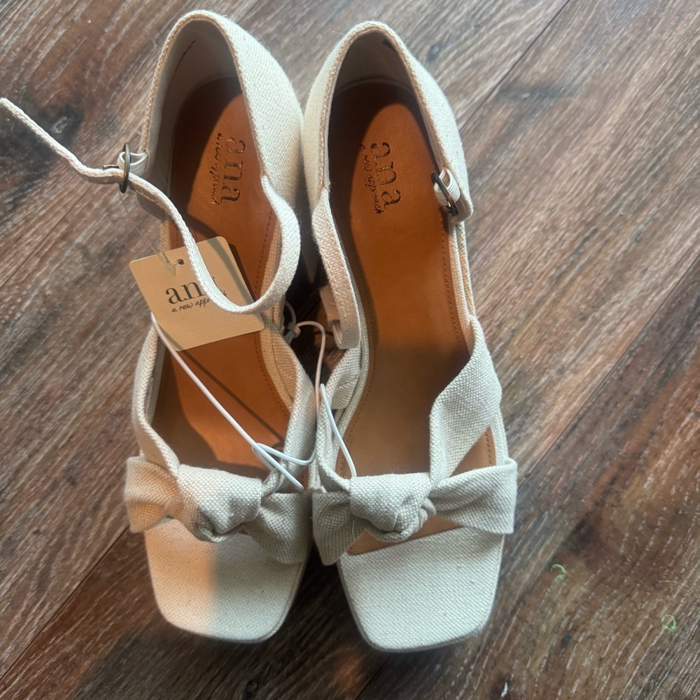 a.n.a Womens Holland Heeled Platform Sandals Natural Size 11